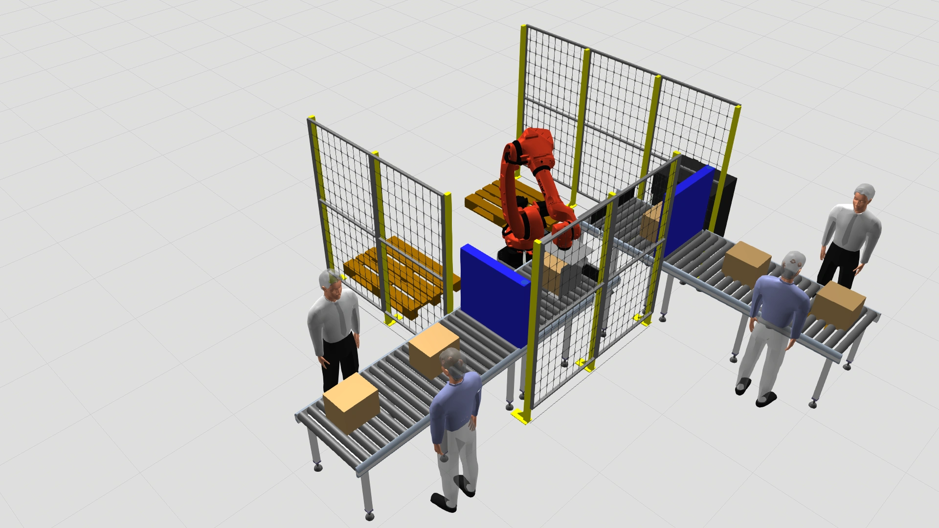 Роботизированный технологический комплекс для паллетирования коробок CRP Роботизированный технологический комплекс для паллетирования коробок CRP